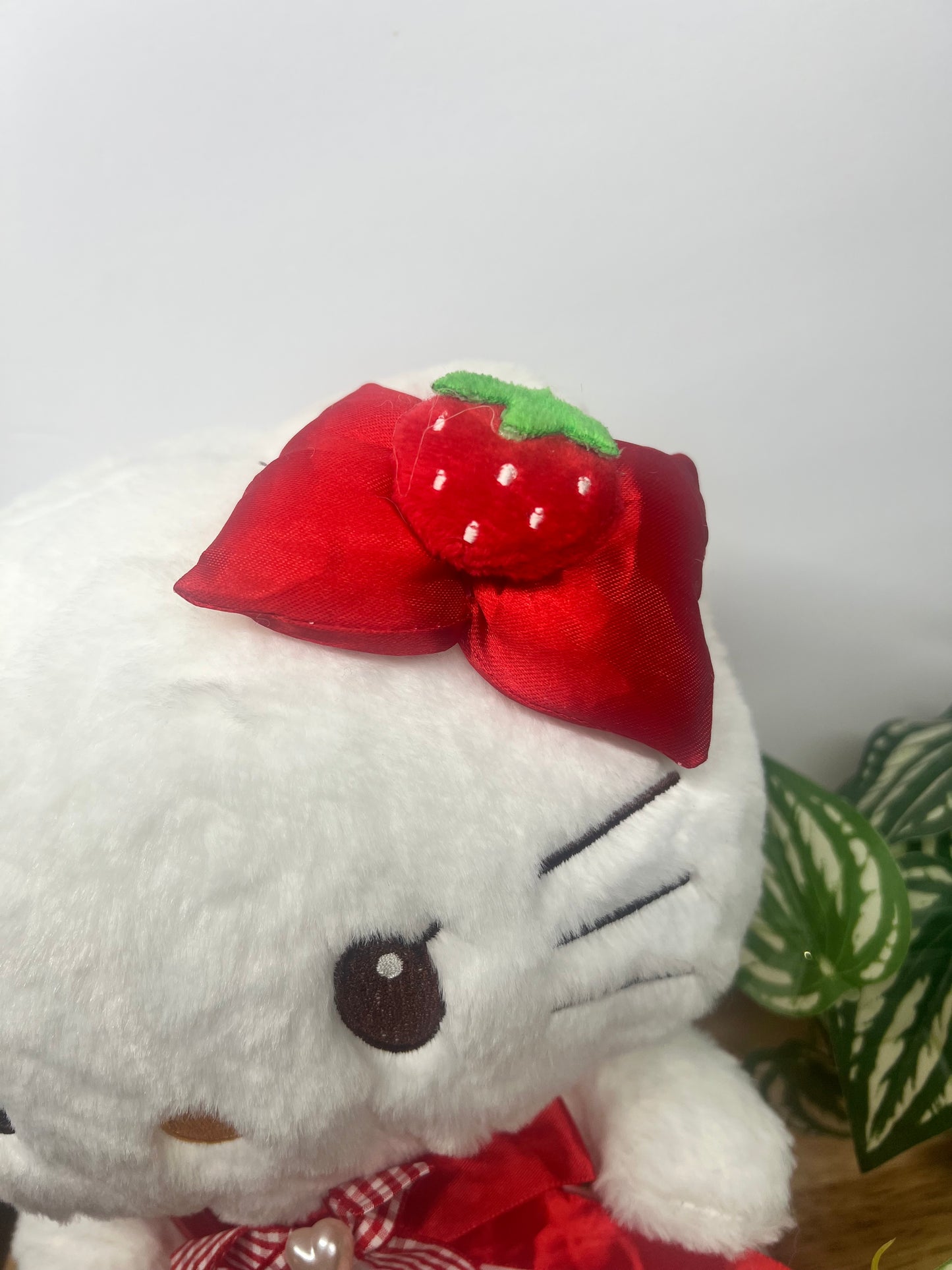Red bow bear plush
